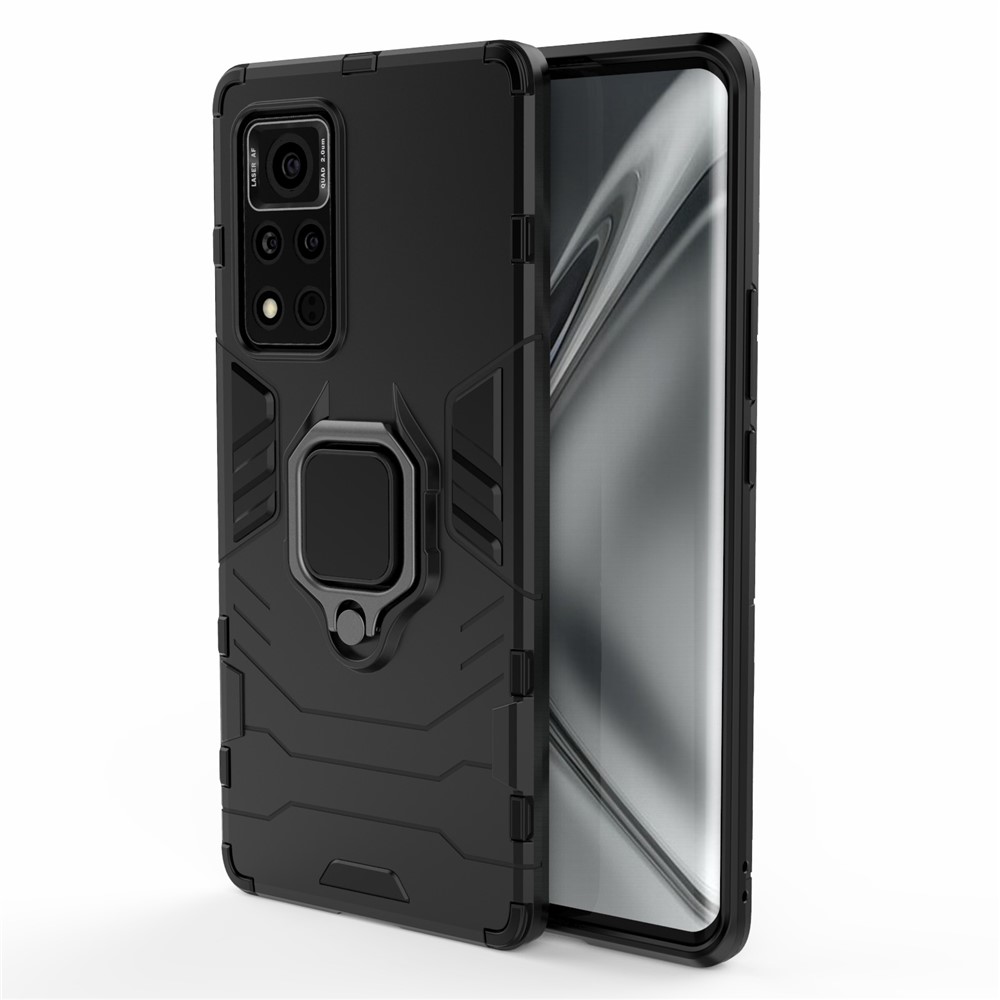 Cool Guard PC + Couverture De Téléphone Hybride TPU Avec Kickstand Pour L'honneur V40 5G - Noir-1