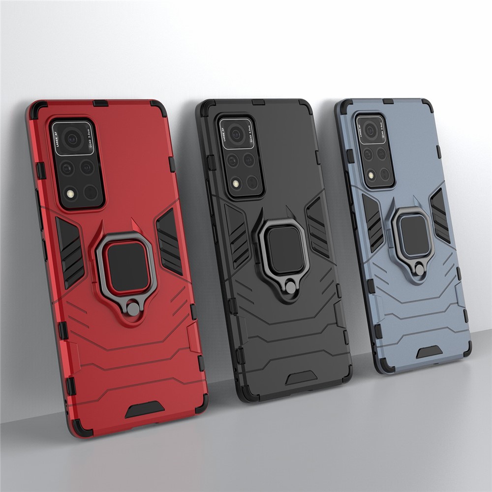 Cool Guard PC + Couverture De Téléphone Hybride TPU Avec Kickstand Pour L'honneur V40 5G - Noir-10