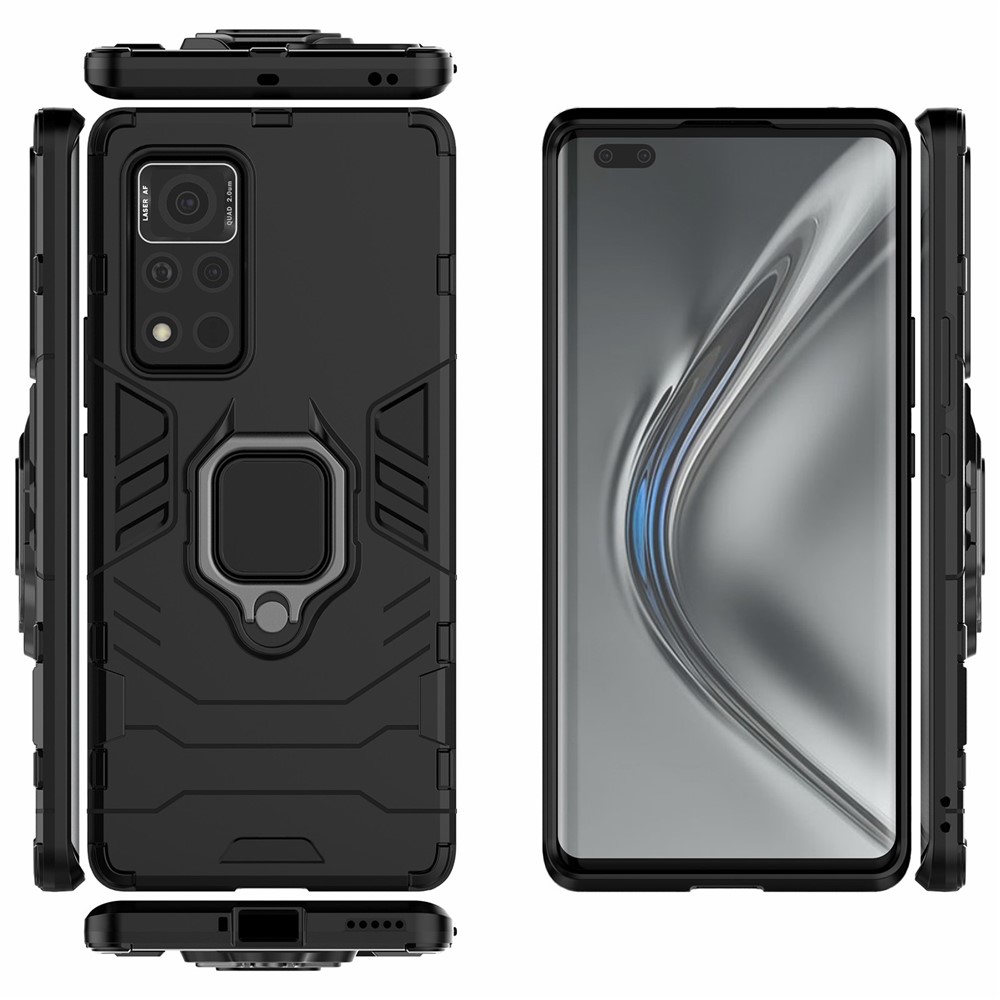 Cool Guard PC + Couverture De Téléphone Hybride TPU Avec Kickstand Pour L'honneur V40 5G - Noir-7