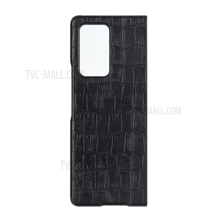 Krokodil-Haut Echtes Leder Beschichtete PC-Hybrid-Telefon-Hülle Für Huawei-Mate X2 - Schwarz-3