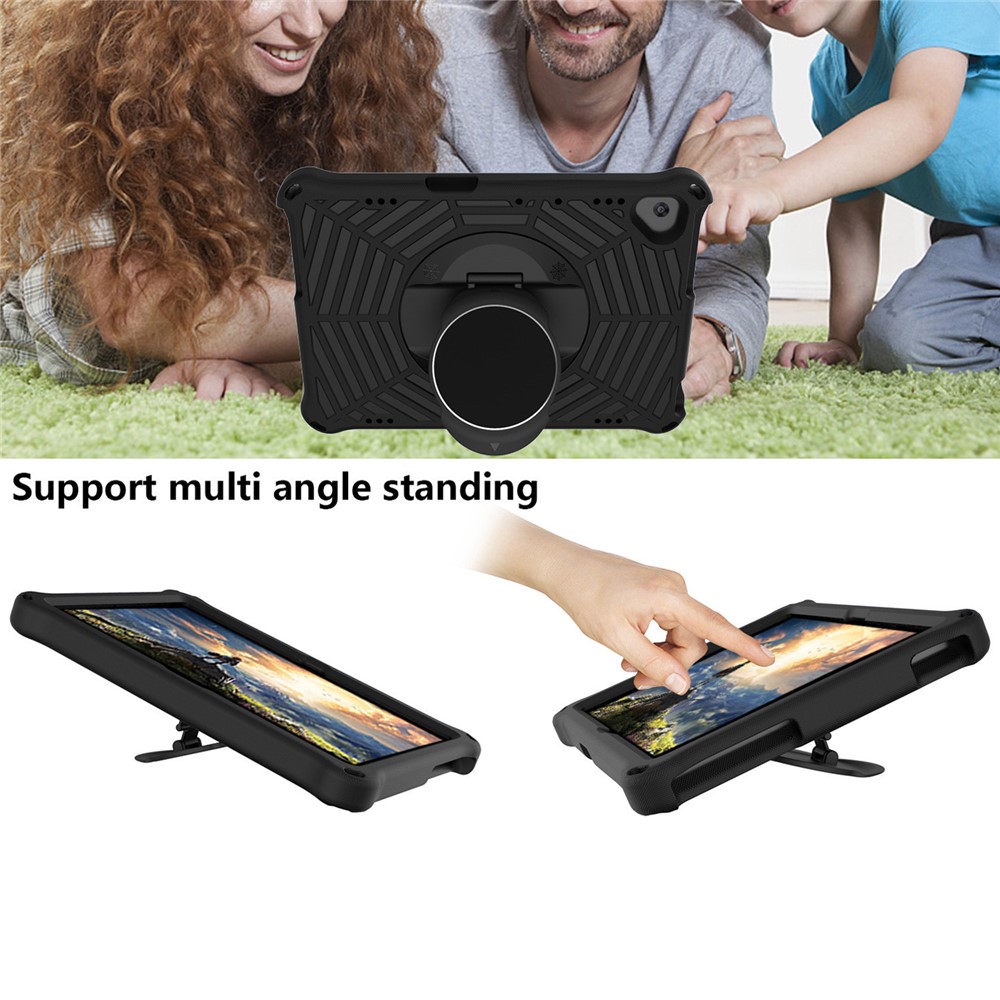 Spider Web Texture Kickstand EVA Case with Shoulder Strap for Huawei MediaPad T5 10.1 - Black-5