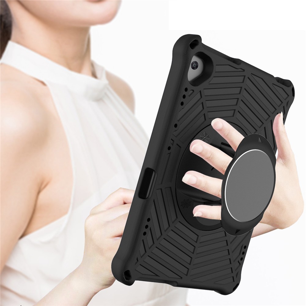 Spider Web Texture Kickstand EVA Case with Shoulder Strap for Huawei MediaPad T5 10.1 - Black-6