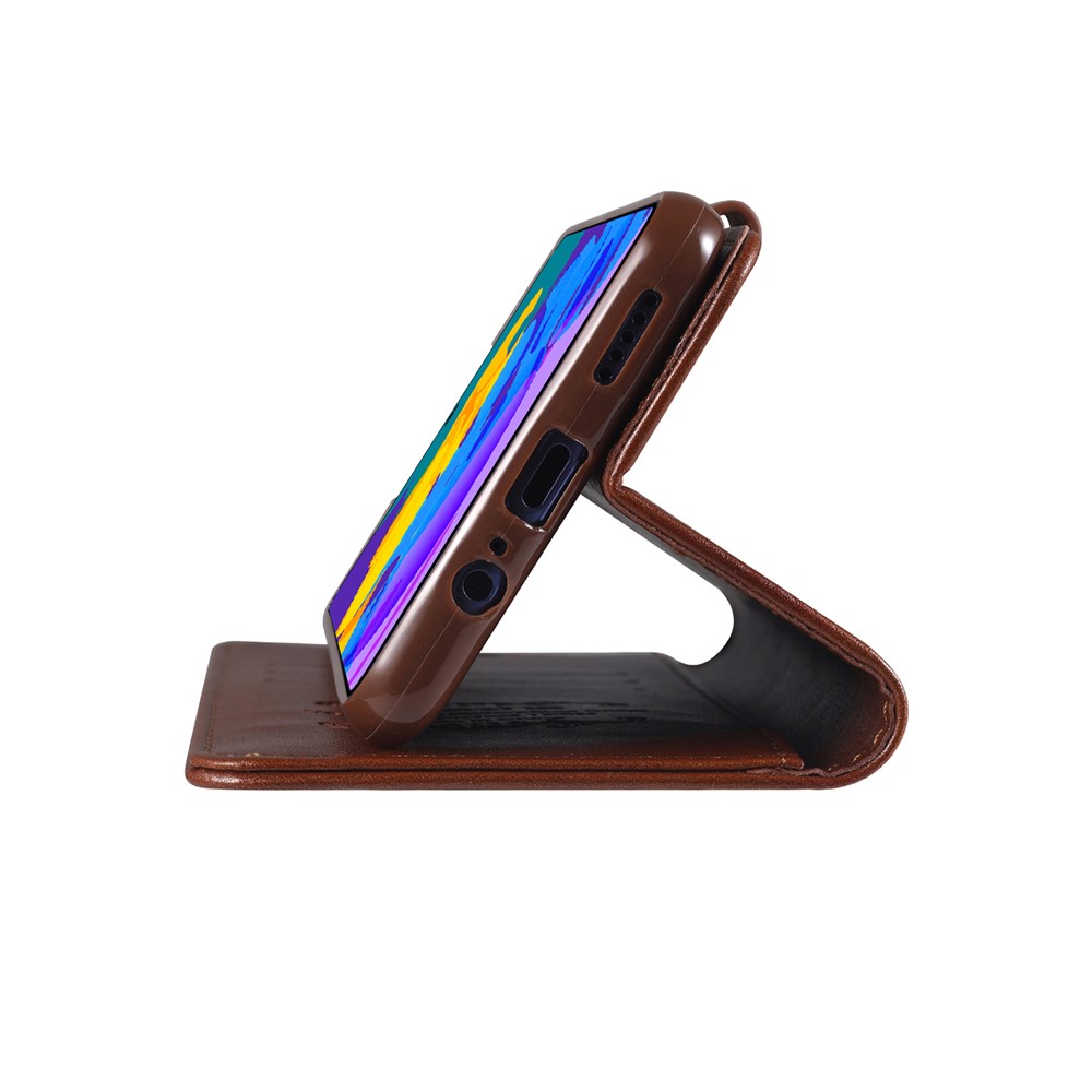 AZNS Wallet Stand Leather Protective Case for Huawei P smart 2021 - Brown-10