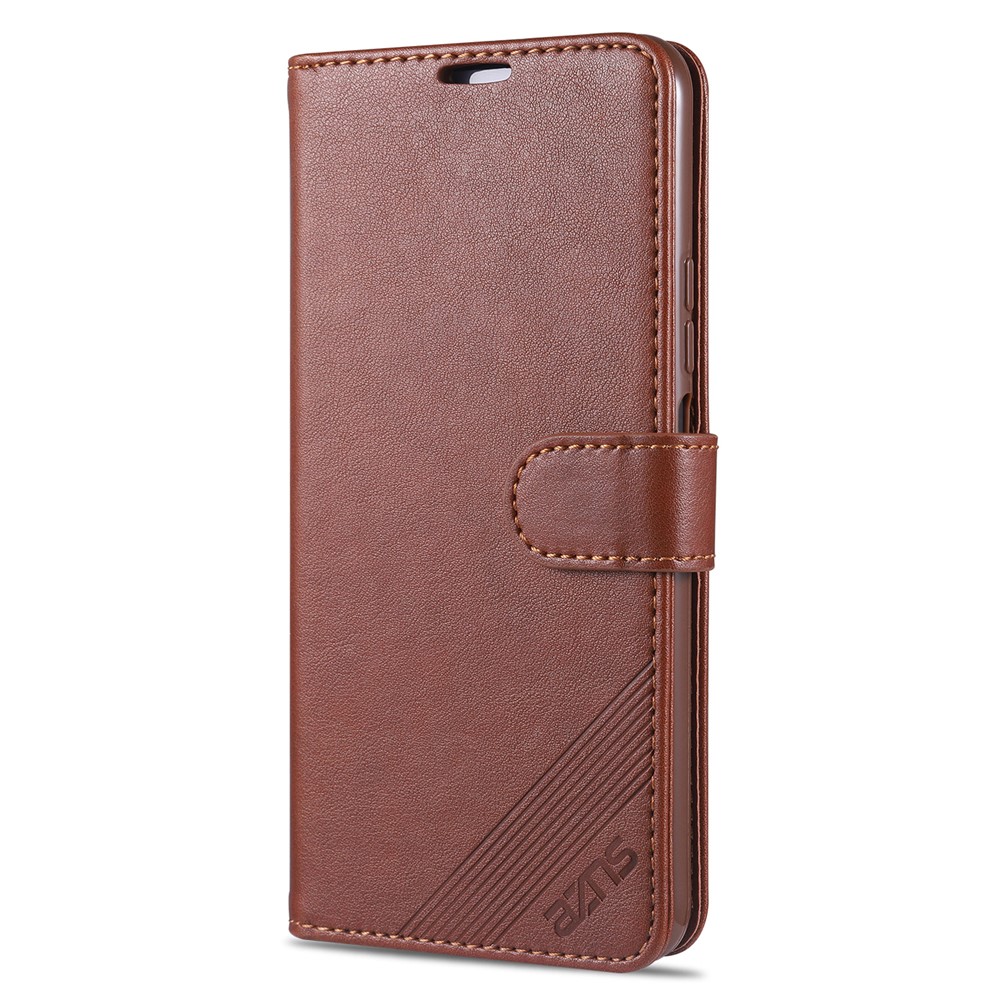 AZNS Wallet Stand Leather Protective Case for Huawei P smart 2021 - Brown-2