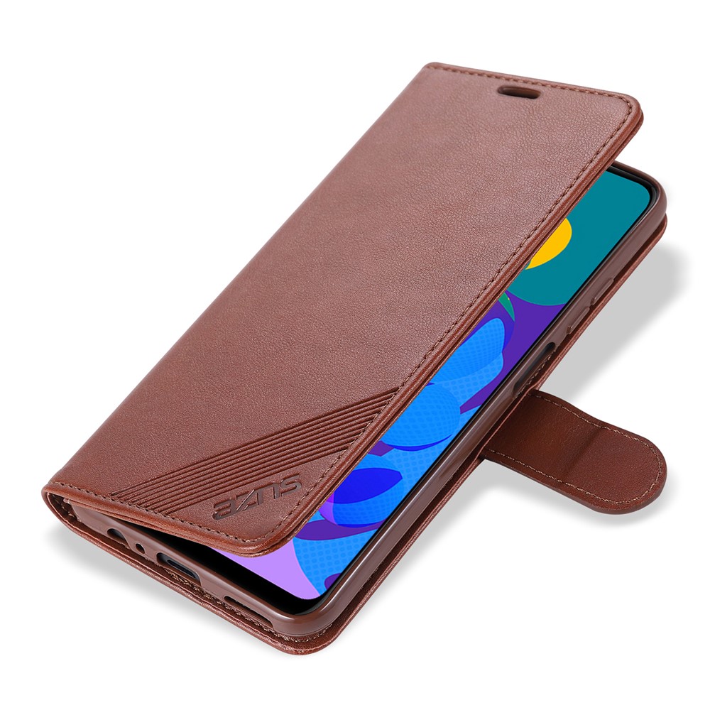 AZNS Wallet Stand Leather Protective Case for Huawei P smart 2021 - Brown-4