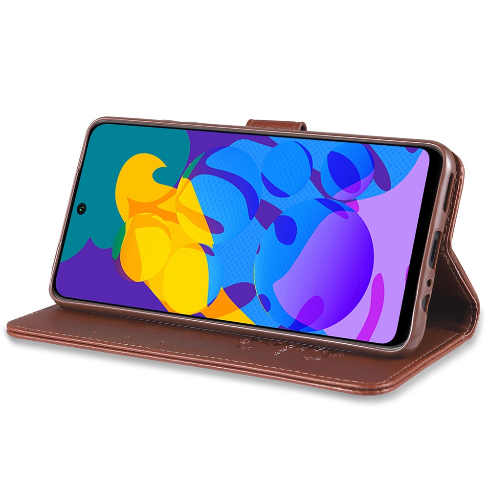 AZNS Wallet Stand Leather Protective Case for Huawei P smart 2021 - Brown-6