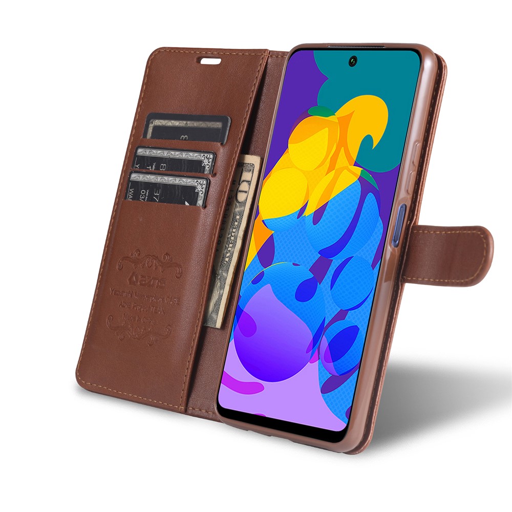 AZNS Wallet Stand Leather Protective Case for Huawei P smart 2021 - Brown-9