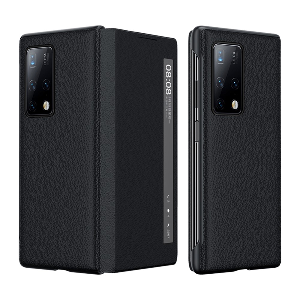 Smart View Window Leather + PC Protective Case for Huawei Mate X2 - Black-1