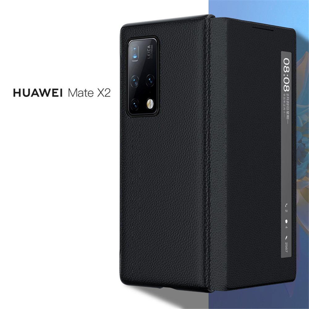 Smart View Window Leather + PC Protective Case for Huawei Mate X2 - Black-8