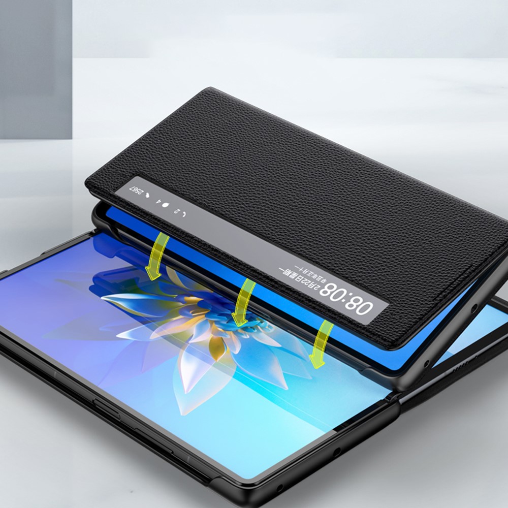 Smart View Window Leather + PC Protective Case for Huawei Mate X2 - Black-9