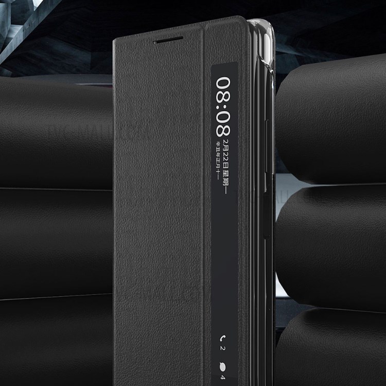 Fenster Anzeigen Leder Smart Shell Auto Wake & Schlafabdeckung Für Huawei Mate X2 - Schwarz-4