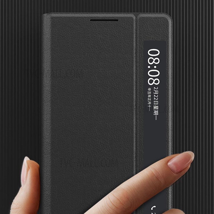 Fenster Anzeigen Leder Smart Shell Auto Wake & Schlafabdeckung Für Huawei Mate X2 - Schwarz-5
