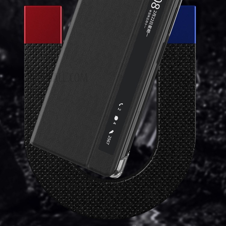 Fenster Anzeigen Leder Smart Shell Auto Wake & Schlafabdeckung Für Huawei Mate X2 - Schwarz-6