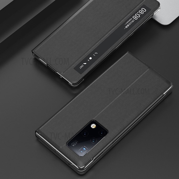 Fenster Anzeigen Leder Smart Shell Auto Wake & Schlafabdeckung Für Huawei Mate X2 - Schwarz-7