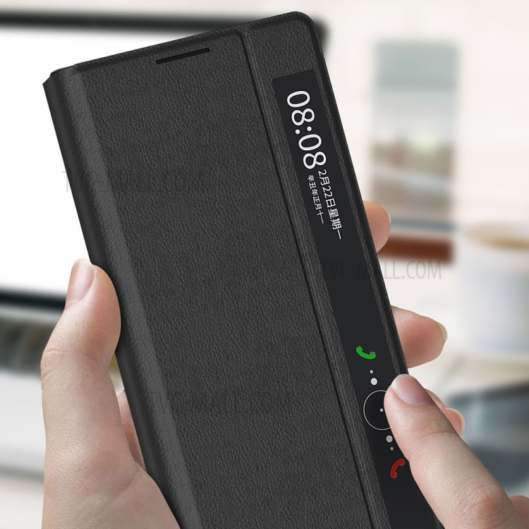 Fenster Anzeigen Leder Smart Shell Auto Wake & Schlafabdeckung Für Huawei Mate X2 - Schwarz-9