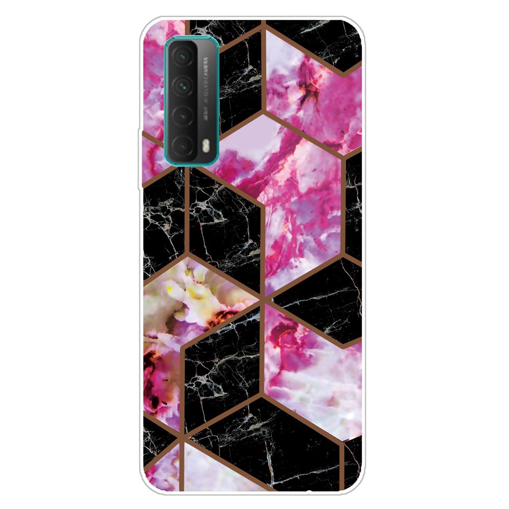 Marble Pattern Soft TPU Shockproof Phone Back Cover Case for Huawei P smart 2021 / Y7a - Style A-1