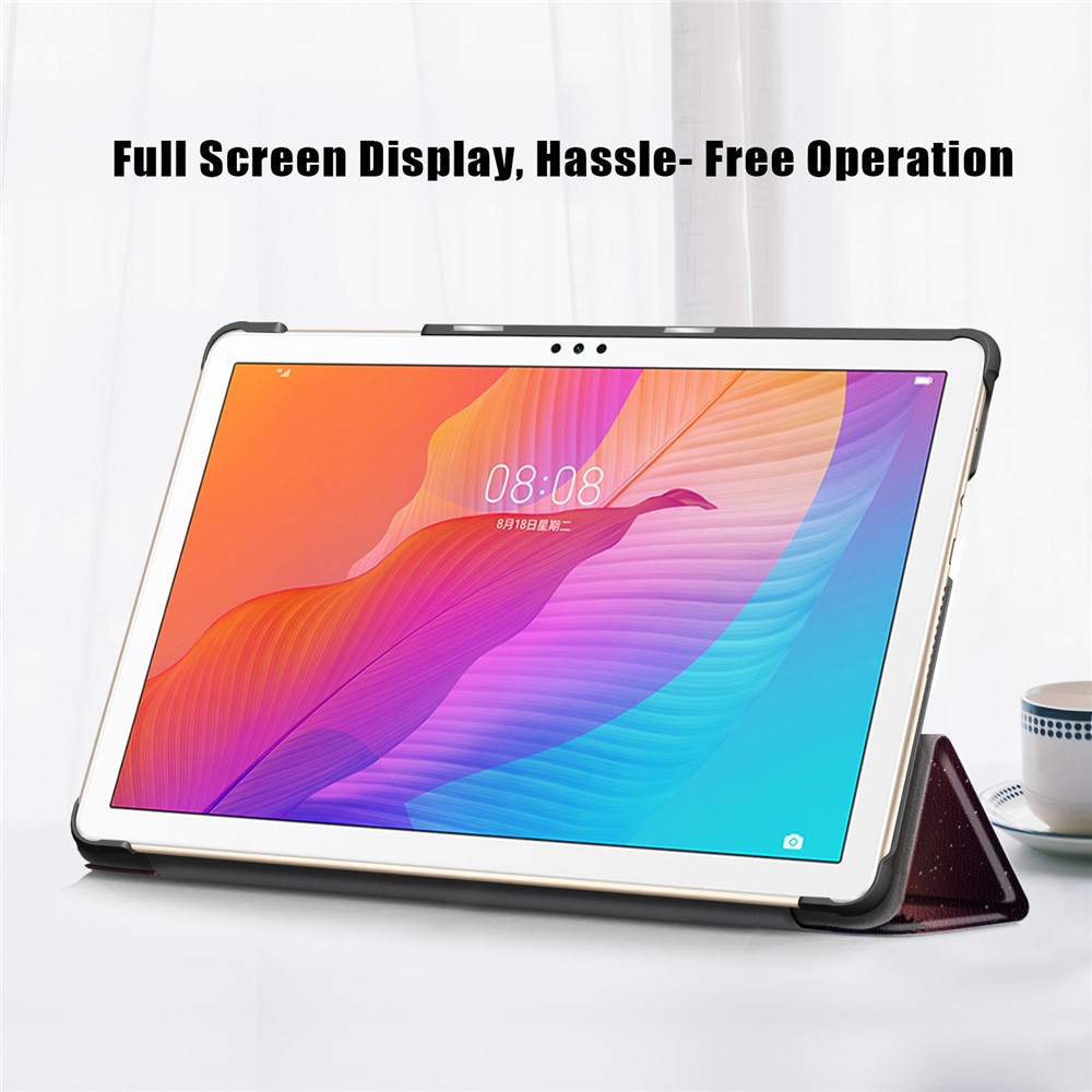 Tri-fold Stand Pattern Printing Leather Case Smart Tablet Cover for Huawei MatePad T 10S/T 10 /Enjoy Tablet 2 - Forest Scenery-4
