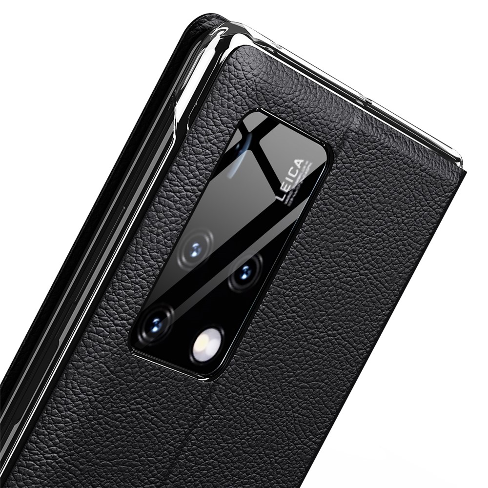 Neue Ansicht-Fensterständer Smart Leder Telefonabdeckung Für Huawei Mate X2 - Schwarz-4