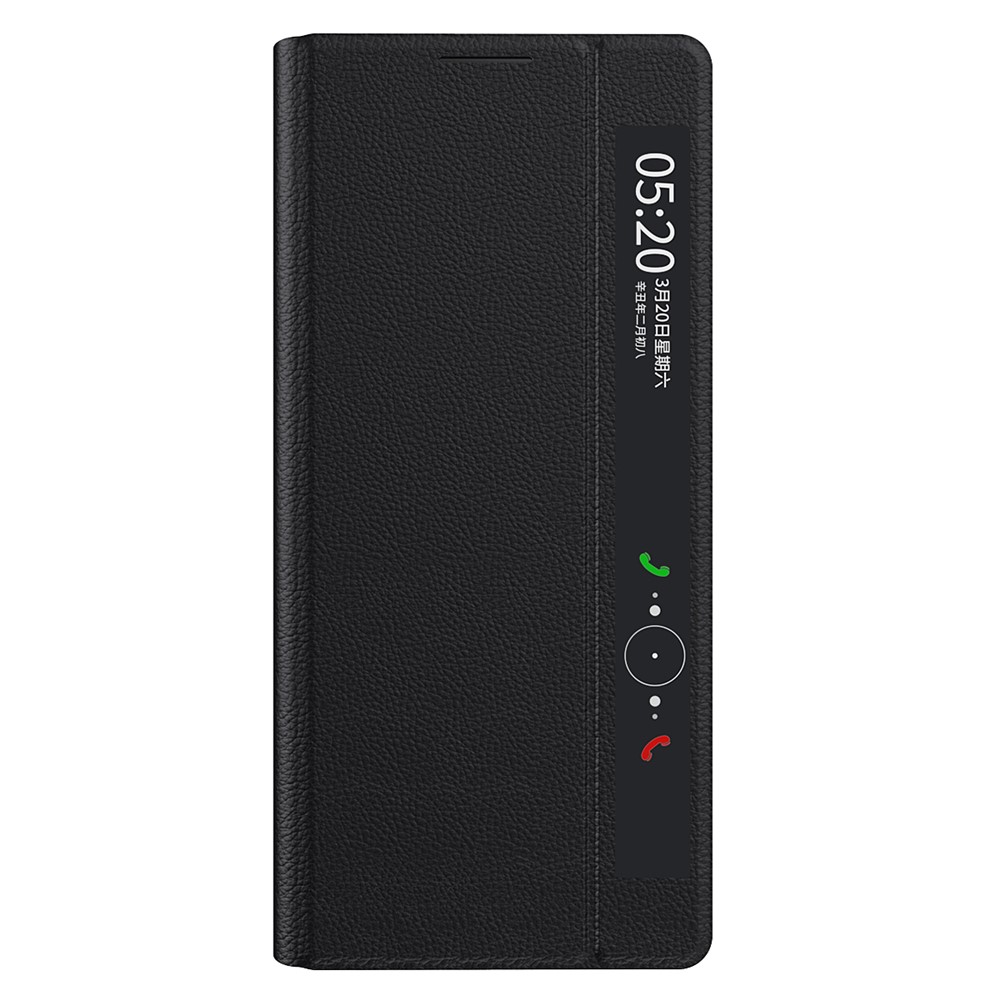 Neue Ansicht-Fensterständer Smart Leder Telefonabdeckung Für Huawei Mate X2 - Schwarz-6