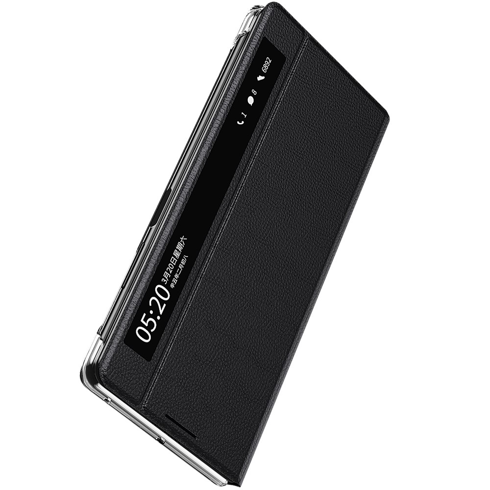 Neue Ansicht-Fensterständer Smart Leder Telefonabdeckung Für Huawei Mate X2 - Schwarz-8