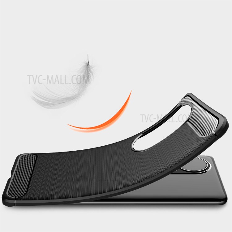 Brushed Carbon Fiber Texture Soft TPU Shell Case for Huawei P50 Pro - Black-5