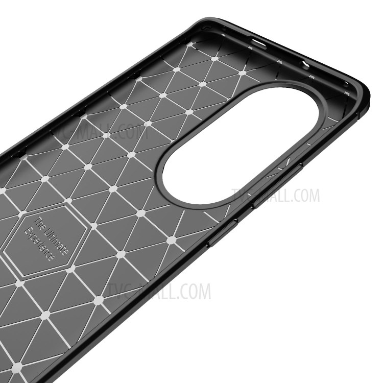 Brushed Carbon Fiber Texture Soft TPU Shell Case for Huawei P50 Pro - Black-6