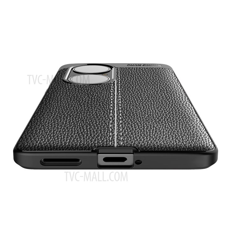 Litchi Texture Soft TPU Mobile Phone Case for Huawei P50 Pro Protective Cover - Black-3