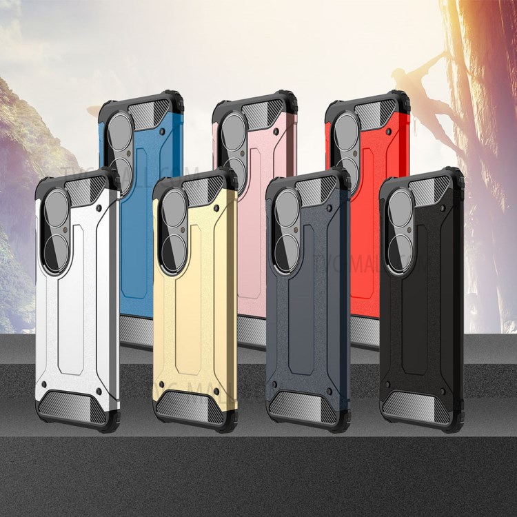 Armor Guard Plastic + TPU Hybrid Mobile Phone Case for Huawei P50 Pro - Black-8