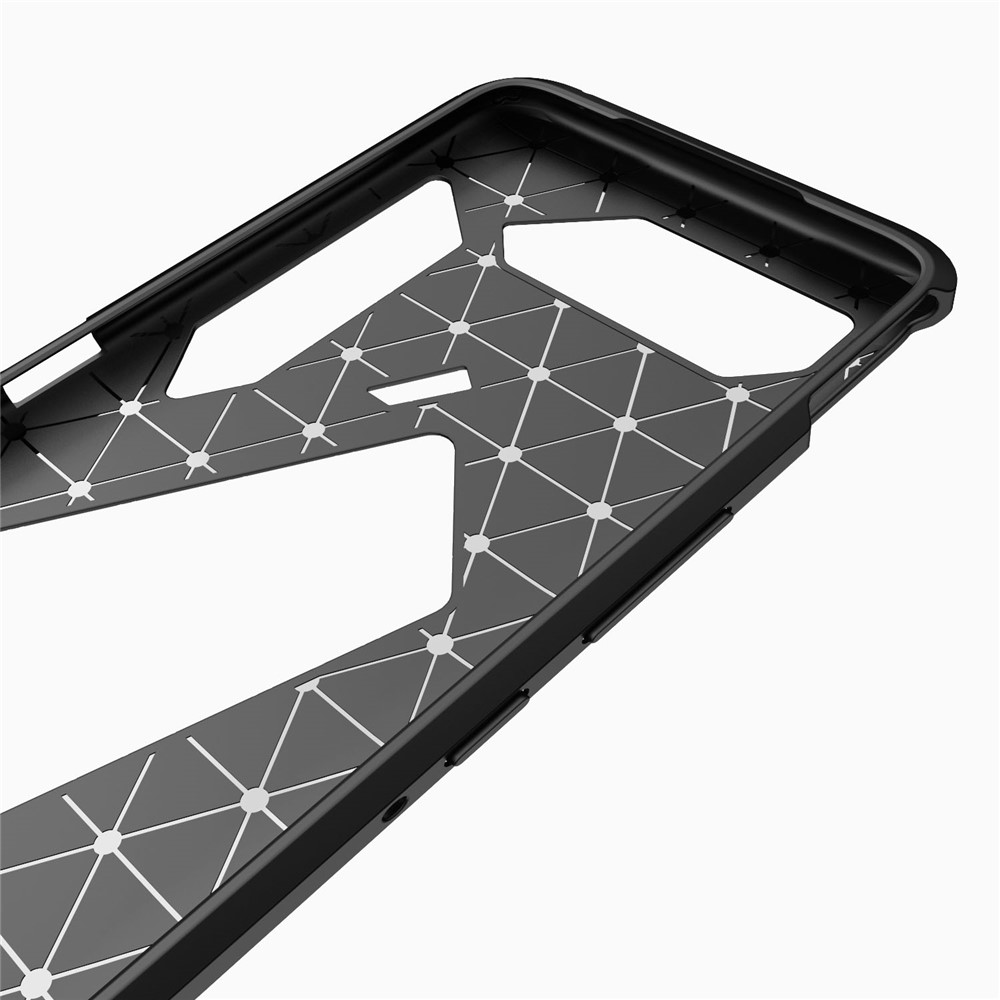 Brushed Carbon Fiber Texture TPU Case Cover for Asus ROG Phone 5 Phone Accessory - Black-4