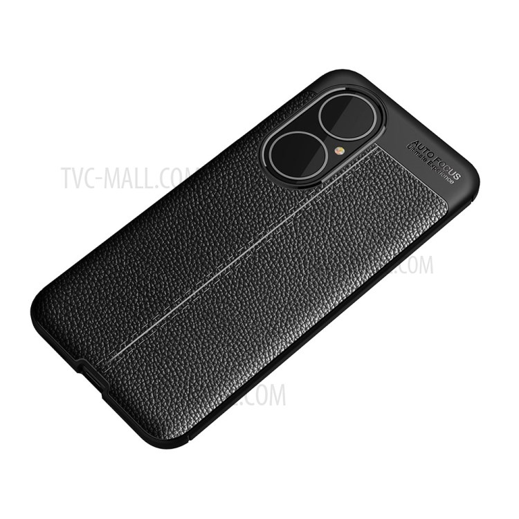 Litchi Texture TPU Phone Case for Huawei P50 Soft Protection Cover - Black-2