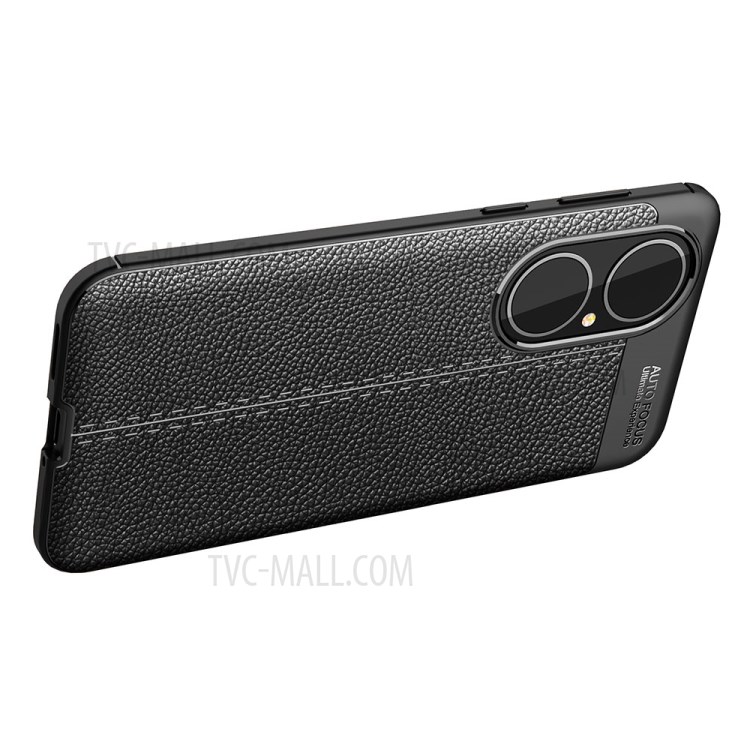 Litchi Texture TPU Phone Case for Huawei P50 Soft Protection Cover - Black-3