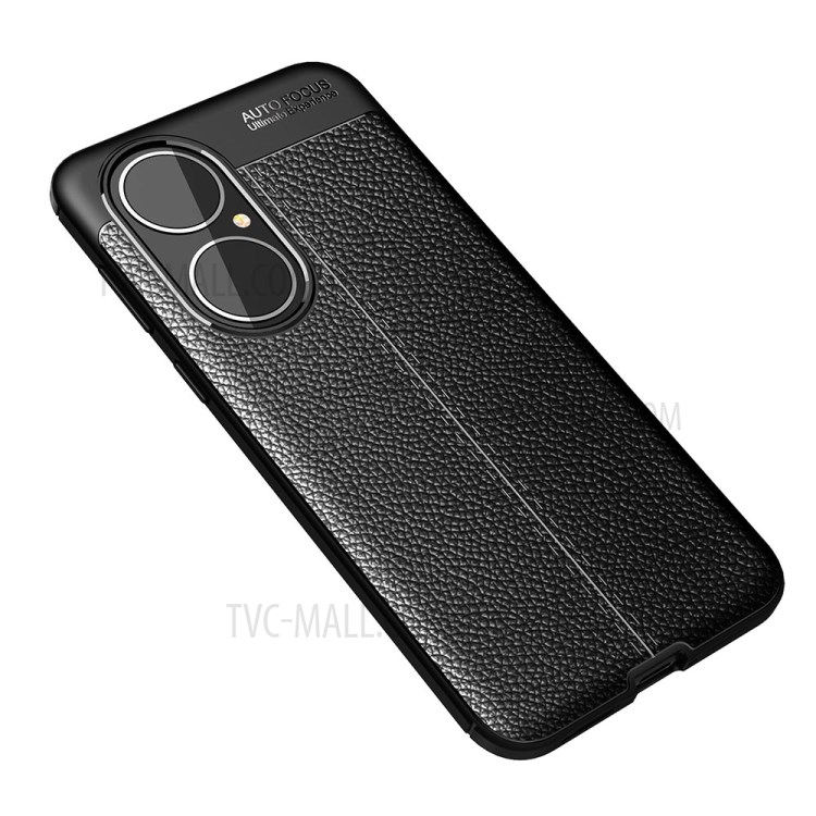 Litchi Texture TPU Phone Case for Huawei P50 Soft Protection Cover - Black-4