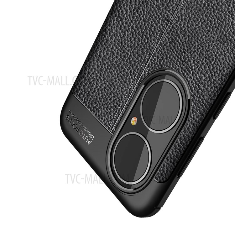 Litchi Texture TPU Phone Case for Huawei P50 Soft Protection Cover - Black-7