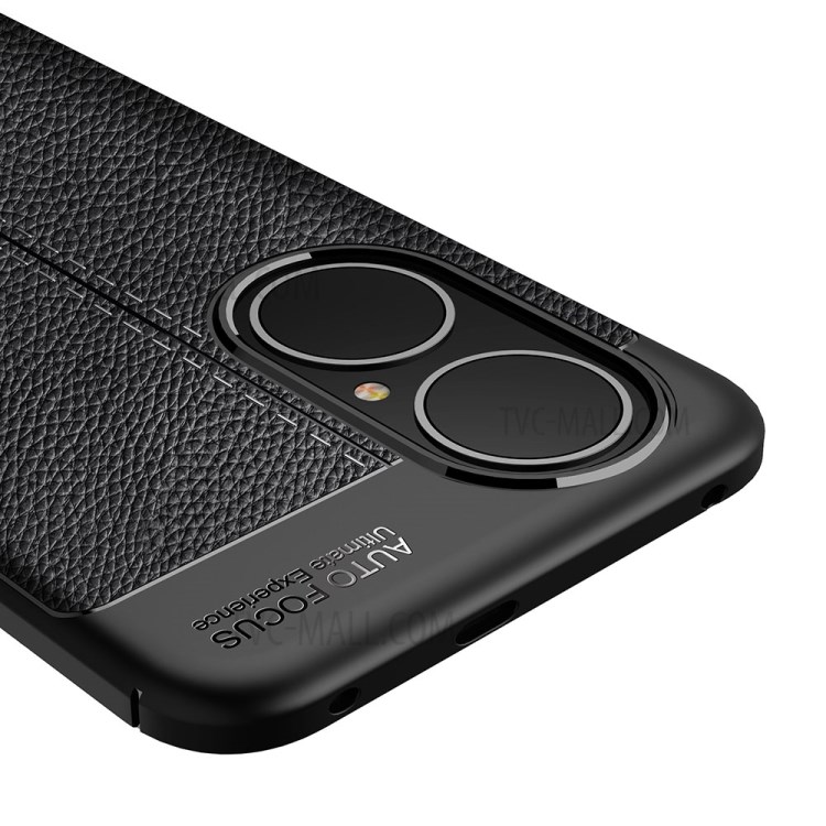 Litchi Texture TPU Phone Case for Huawei P50 Soft Protection Cover - Black-8