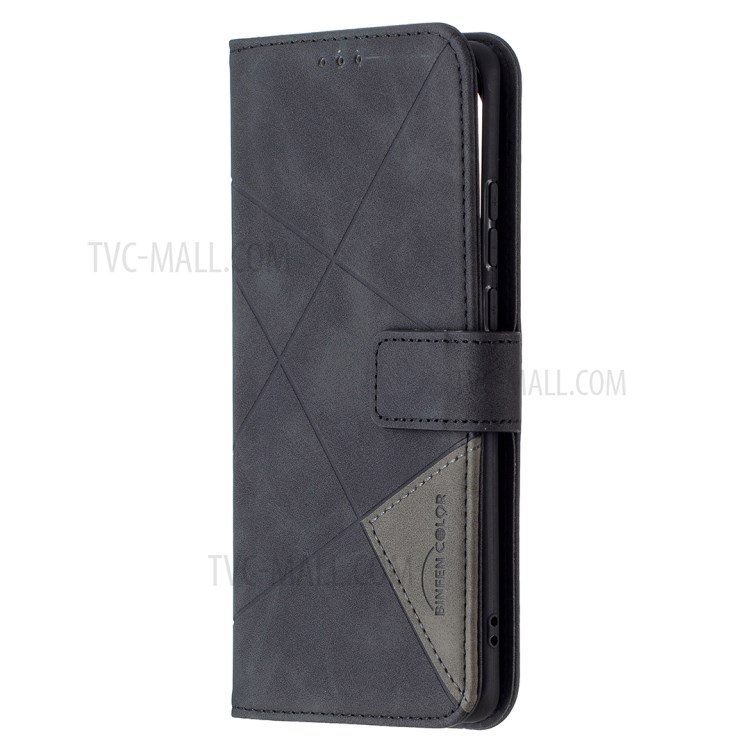 BF05 Geometric Pattern Leather Wallet Case for Huawei P50 Pro - Black-2