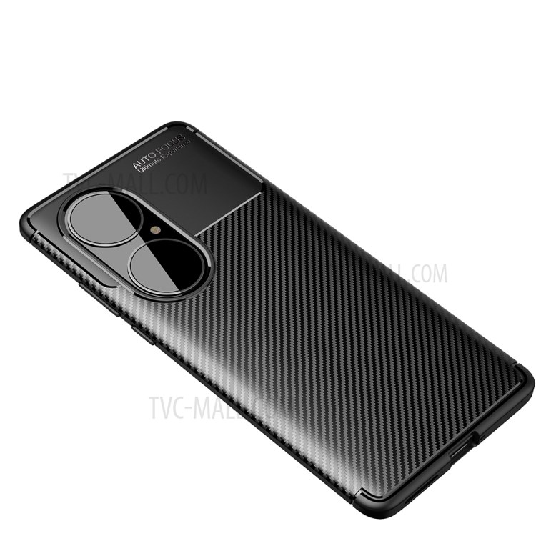 Carbon Fiber Texture Protector TPU Drop-proof Phone Case for Huawei P50 Pro - Black-2