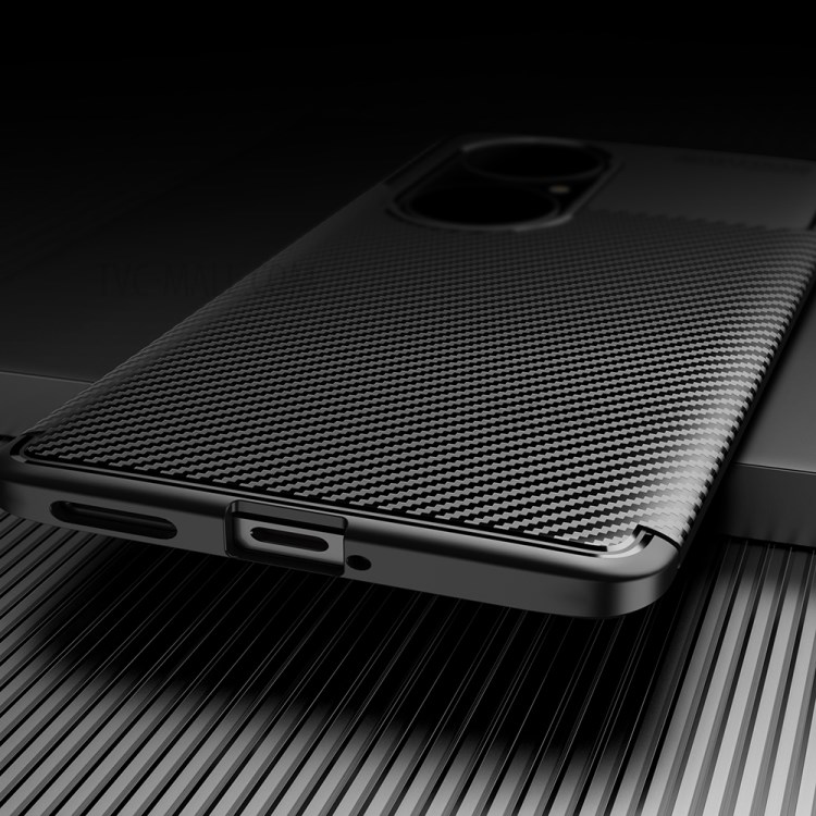 Carbon Fiber Texture Protector TPU Drop-proof Phone Case for Huawei P50 Pro - Black-4