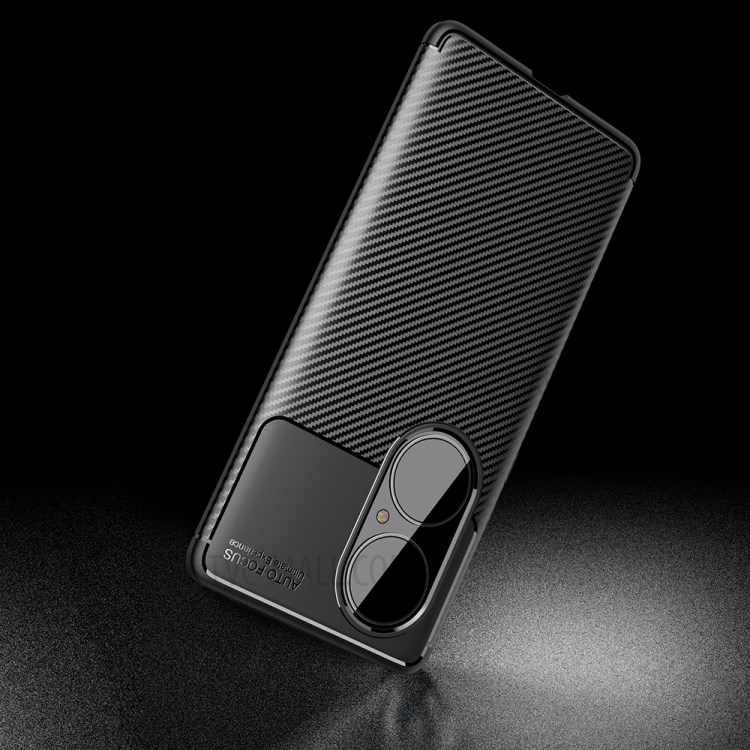 Carbon Fiber Texture Protector TPU Drop-proof Phone Case for Huawei P50 Pro - Black-6