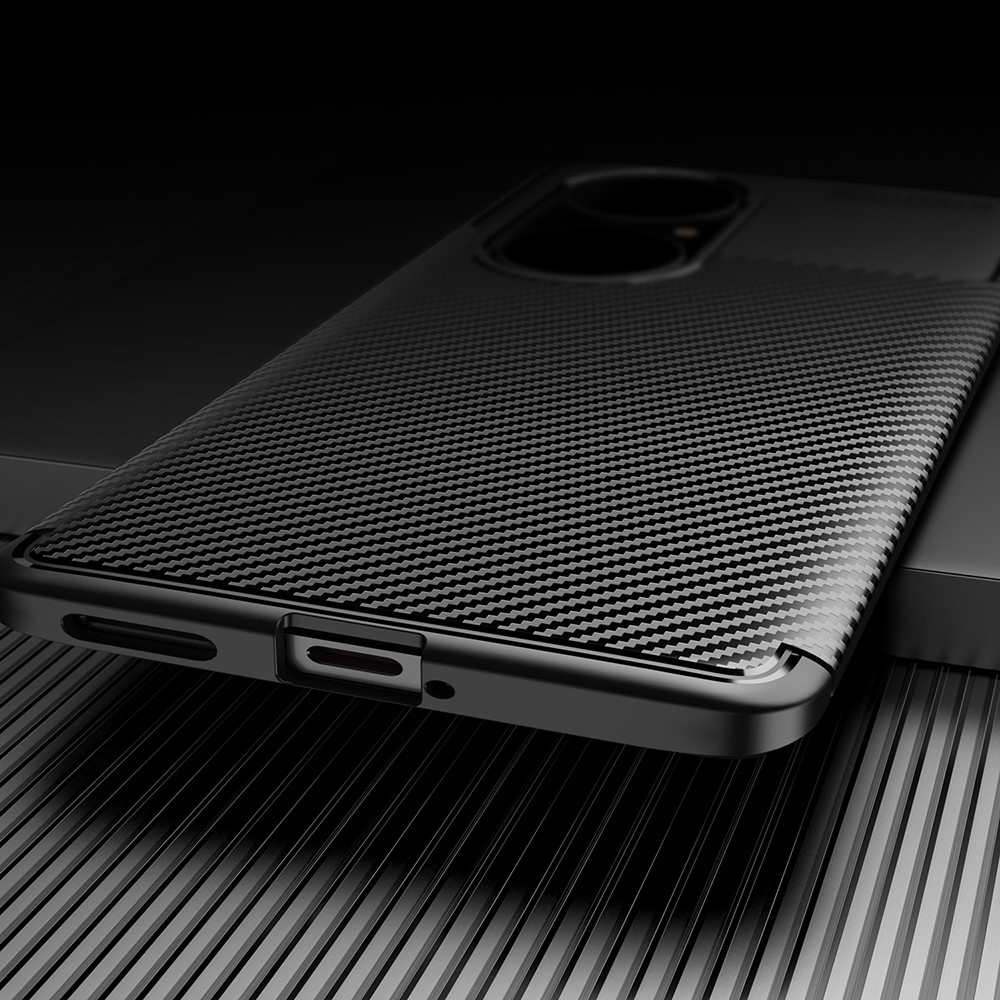 Carbon Fiber Texture Protector TPU Drop-proof Phone Cover for Huawei P50 - Black-4