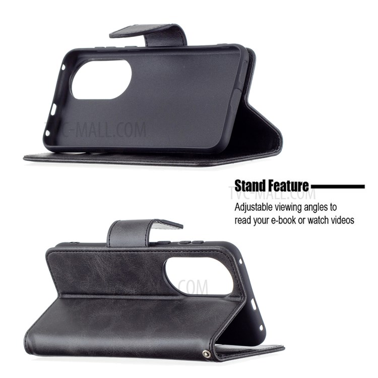 Leather Stand Case with Card Slots for Huawei P50 - Black-4