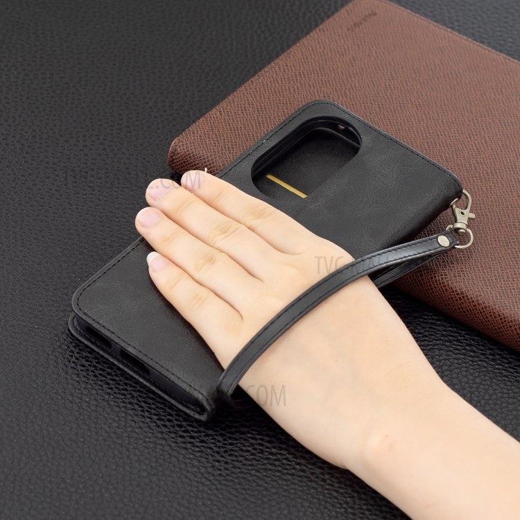 Leather Stand Case with Card Slots for Huawei P50 - Black-8