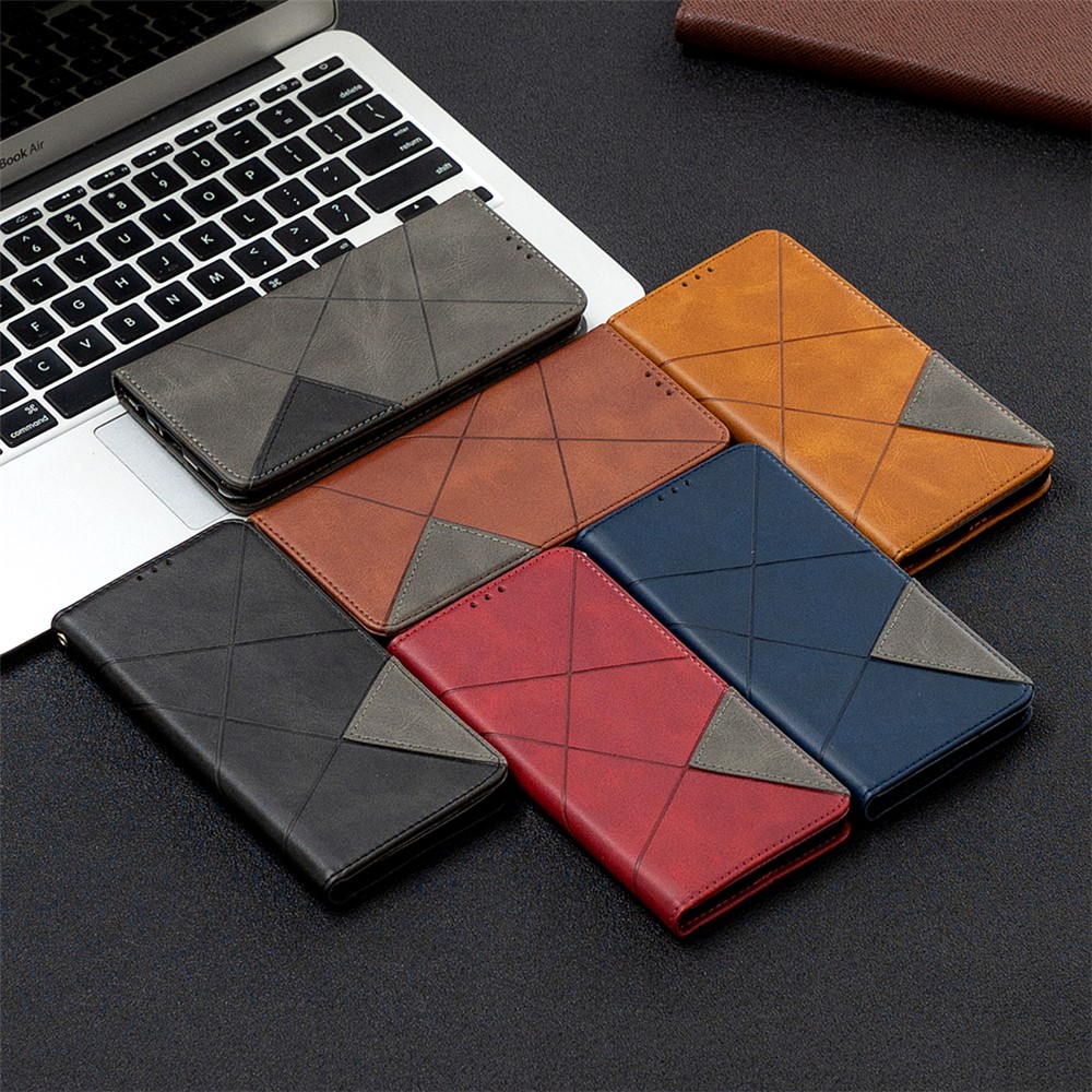 Geometric Pattern Stand Leather Card Holder Case for Huawei P50 Pro - Black-9