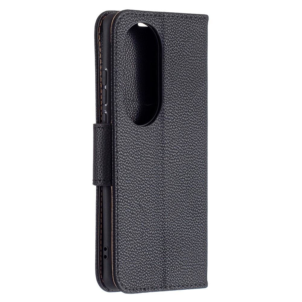 Litchi Surface with Wallet Leather Stand Case for Huawei P50 Pro - Black-3