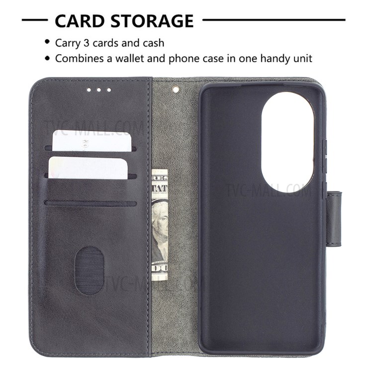 BF04 Splicing Crocodile Texture Wallet Leather Stand Case for Huawei P50 Pro - Black-5