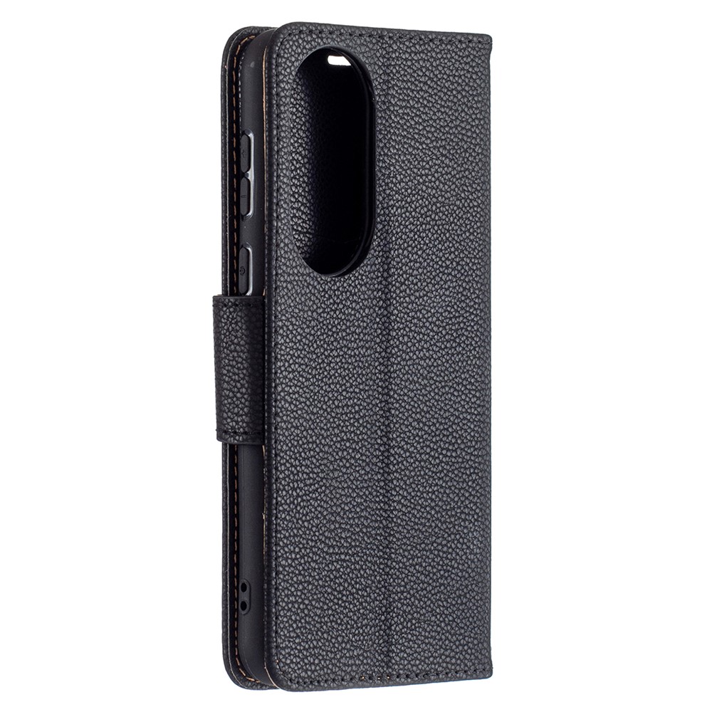 Litchi Surface with Wallet Leather Stand Case for Huawei P50 - Black-3