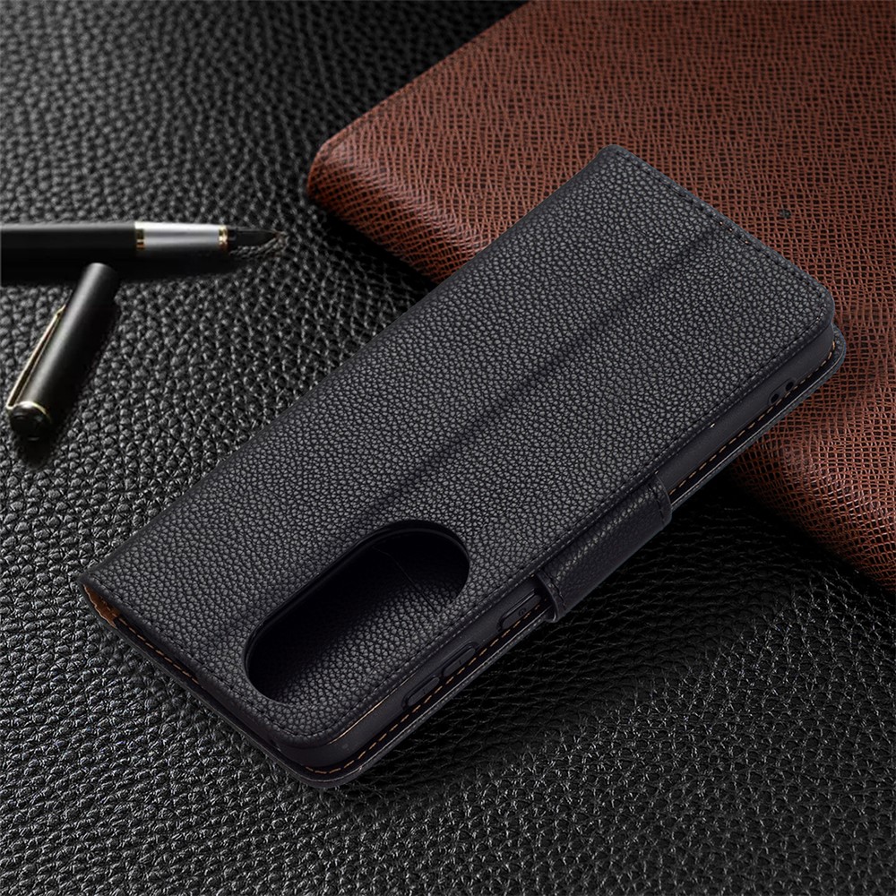 Litchi Surface with Wallet Leather Stand Case for Huawei P50 - Black-7