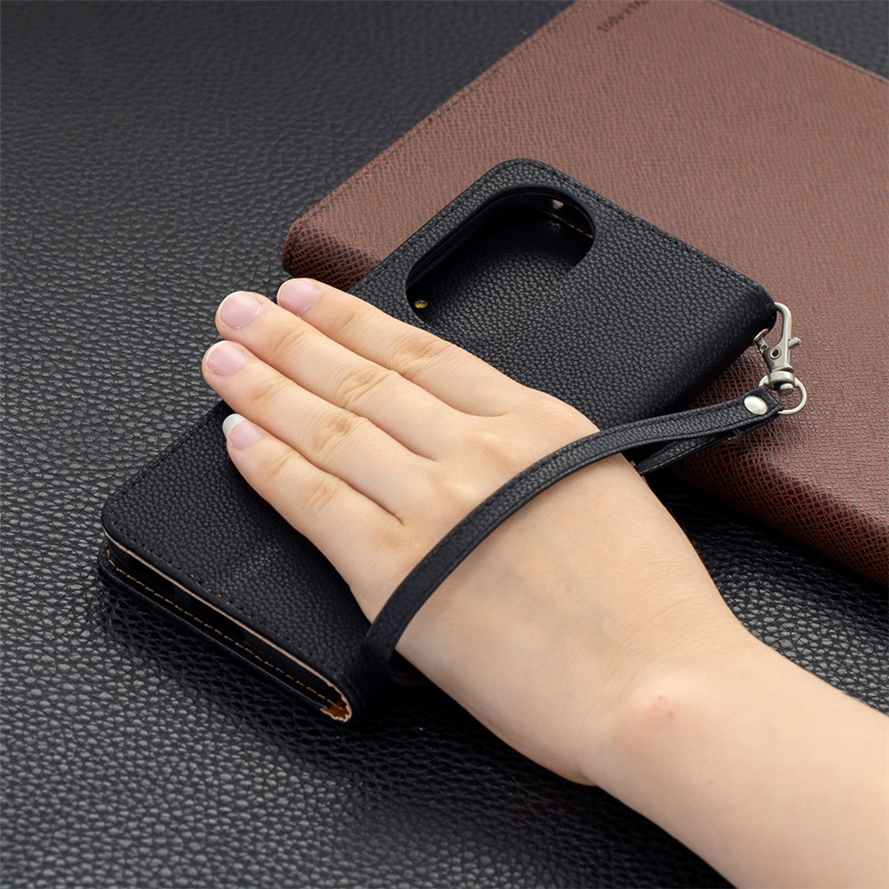 Litchi Surface with Wallet Leather Stand Case for Huawei P50 - Black-8