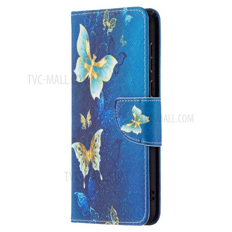 Pattern Printing Wallet Leather Stand Case for Huawei P50 - Gold Butterflies-2