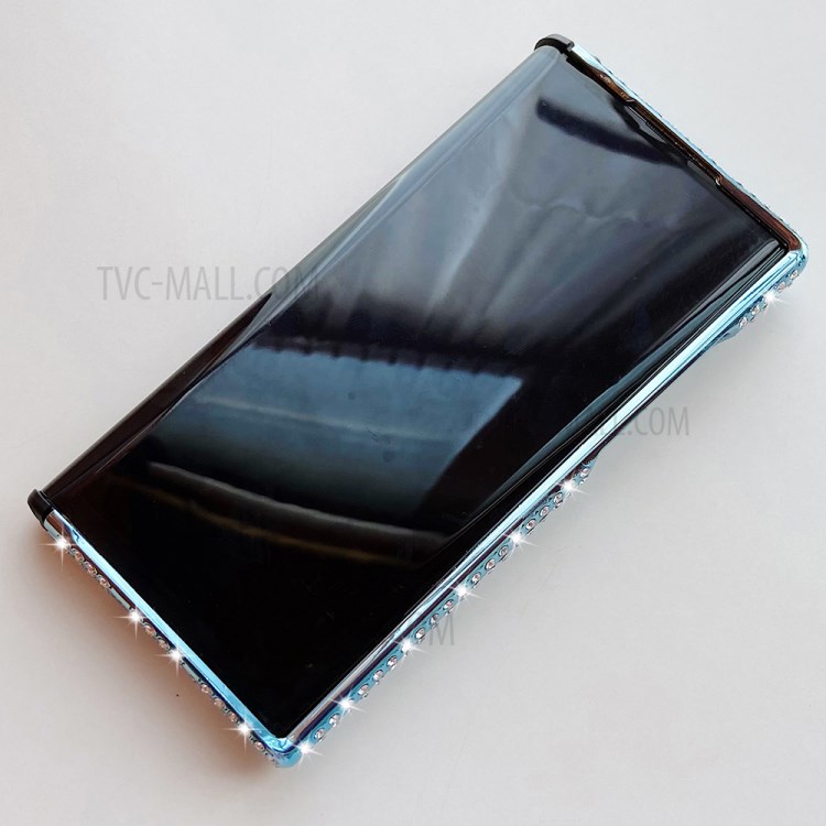 Electroplating Rhinestone Decoration TPU Phone Protective Shell Case for Huawei Mate X/Xs - Cyan / Blue-3