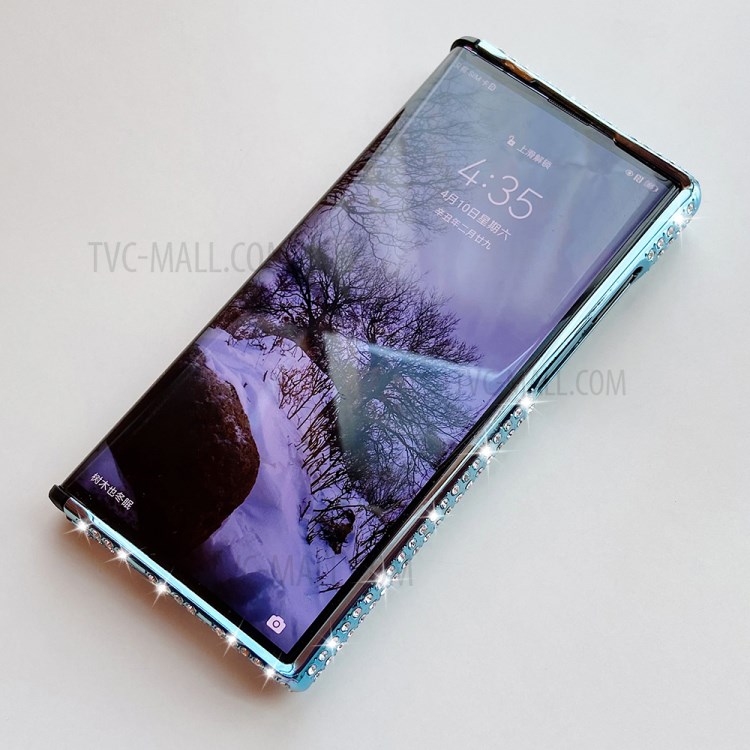 Electroplating Rhinestone Decoration TPU Phone Protective Shell Case for Huawei Mate X/Xs - Cyan / Blue-5